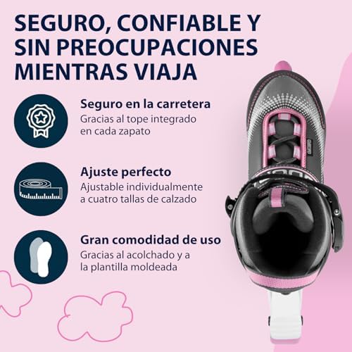Patines de Ruedas MIA Magnolia - Patines para niños/Adolescentes y Adultos - Tallas 37-40 - Ajustables en 4 Tallas - cómodos y Elegantes