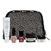 b.m.c BMC Womens 5 pc Black Lace Carry On Cosmetic Mesh Travel Bags Pouch Set - Various Sizes of Sundry Zippered Clutch Tote Multipurpose Toiletries and Makeup Bag Purse Organizer