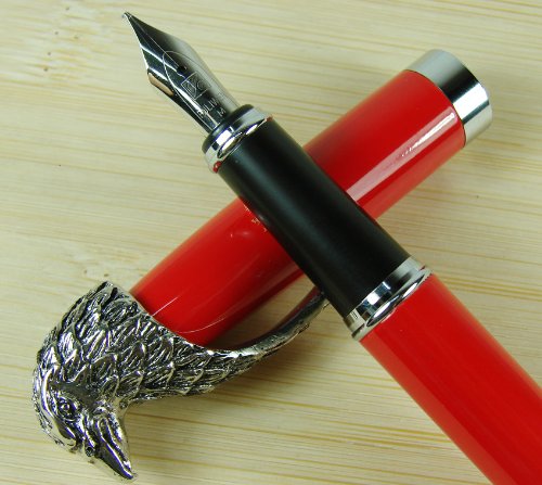 Lanxivi Bald Eagle Head Clip Fountain Pen Wooden Box Pen Pouch