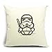 Chicozy Cotton Linen Square Cute Star Wars Characters Decorative Pillow Cover Cushon Cover for Sofa Pillow Cushion Gift Outdoor Pillowcase 17.7inch