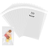 Self Sealing Cellophane Treat Bags, 4'' x 6'' Clear Resealable Cellophane Self Adhesive Valentine Candy Bags for Gifts, Baker