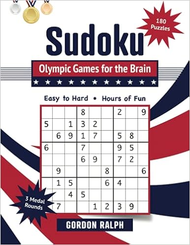sudoku olympic games for the brain 180 large print puzzles easy to hard the brain books ralph gordon 9781952887086 amazon com books