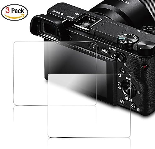 ZLMC Screen Protector for Sony DSLR Alpha Nex-7 NEX-6 NEX-5 A6000 A6300 A5000 Camera Anti-scrach Tempered Glass 9H Cover [3 pack ]