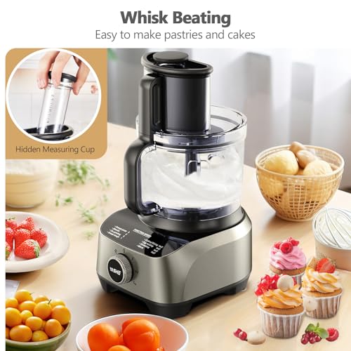 YASHE Multifunctional Food Processor, 2.5L Bowl & 1.5L Glass Blender, Mixer, Grinder, Juice Extractor, Kneader, Slicer & Grater, 3 Speeds + Pulse, Safety Lock