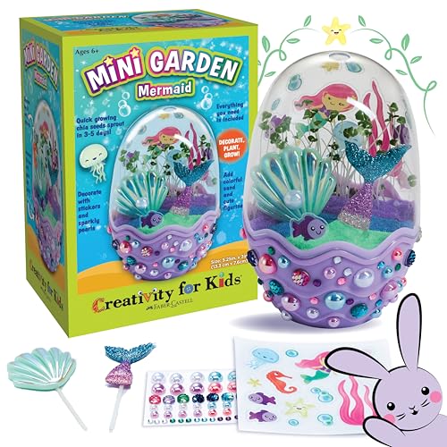 Creativity for Kids Mini Garden: Mermaid Terrarium Kit - Gifts for Girls, Crafts and Toys, Easter Basket Stuffers for Kids (Ages 6+)
