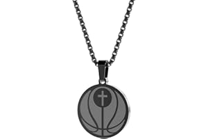 HOFOYA Sports Athletes Necklace with Inspiring Bible Quote from Phil 4:13 Baseball Basketball Football Soccer Volleyball Pendant Jewelry Gift for Men Teen boys girls,Christ Baptist gifts.