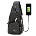 Sling Crossbody Backpack Shoulder Chest Bag - GinkgoTree Outdoor Daypack with USB Charging Port for Hiking, Walking, Cycling