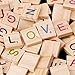 Scrabble Tiles - Wood Letter Tiles/ Wooden Scrabble Tiles A-Z Capital Letters for Crafts, 200PCS