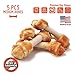 LuvChew Chicken Dog Chew Bones Medium, Rawhide Free, Grain Free, Made with Real Chicken & Wholesome Vegetables, Knotted Bones Medium 5pcs/Pack