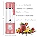 Pink Portable Personal Blender - 13.5 Oz Mini Blender With 6 Ultra Sharp Blades, USB Rechargeable for Travel/Picnic/Office/Gym