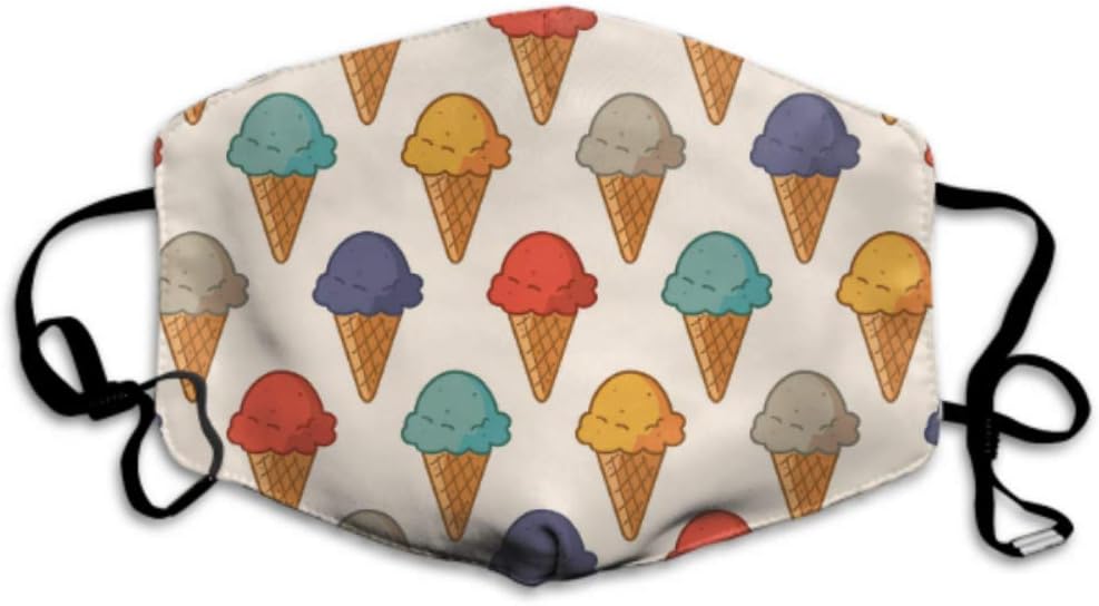 Cute Summer Sweet Tube Ice Cream Mask For Outdoor Cute Mouth Mask For Kids Dust Mouth Mask Earloop Face Mask Washable Washable And Reusable With Adjustable Ear Loops