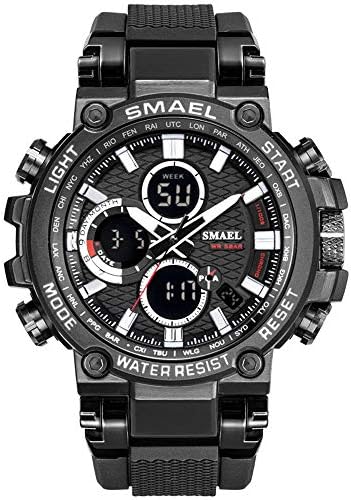 Men's Sports Watch, Large Dial Outdoor Tactical Watch, Classic Digital Dual Display Watch