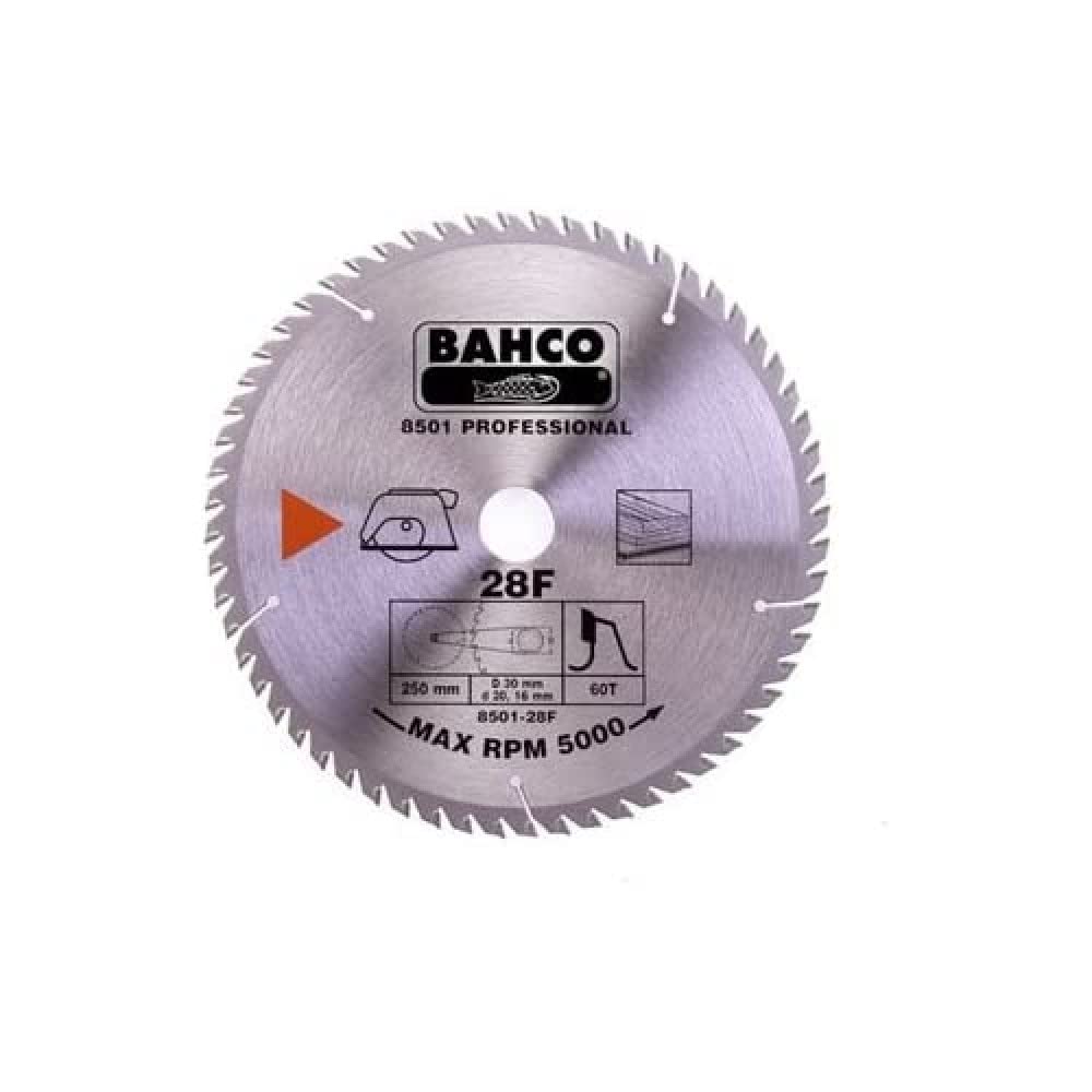 Bahco 8501-10F Circular Saw Blade with 30 Teeth for Wood, 0 V, Silver, 170 mm