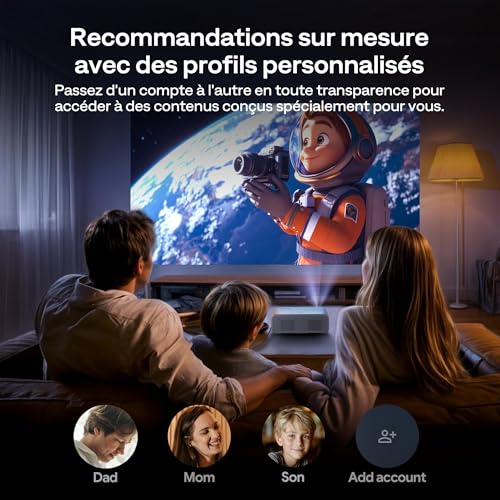 Aurzen EAZZE D1 GTV Projector with Google TV, 4K Supported, with WiFi and Bluetooth, Officially Licensed Netflix, Auto Focus & Keystone, DoIby Audio, Zoom, Native 1080P (White)