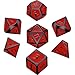 HESTYA Metal Dices Set Polyhedron Dice Compatible with Dungeons and Dragons, Role Playing Math Teaching Table Games Solid Zinc Alloy with Enamel Dice with Storage Bag