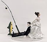 Wedding Comical Bride Pulling Groom Holding Fishing