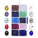 Outus 800 Pieces 6mm Briolette Faceted Glass Beads Crystal Rondelles Bead with Box and Clean Cloth