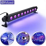 UV LED Black Light Fixtures,Elfeland 27W 9LED UV Light Bar Black Light Fixture Metallic Blacklight Disco Light Stage Light for Glow Party UV Body Paint Holiday Disco DJ Poster Tapestry