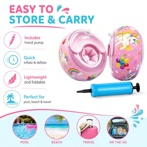 Inflatable Kids Armrests 1-6 Years with 3 Independent Airbags for Safe and Comfortable Swimming Suitable for Children from 11 to 30 kg, Perfect for Swimming Pool and Summer Activities