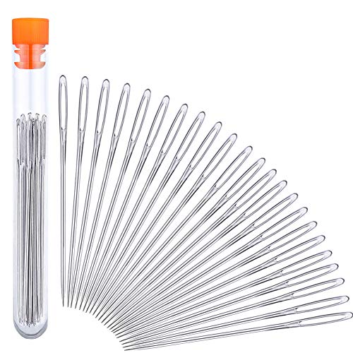 23 PCS Large Eye Sewing Needles, 2.05in Sewing Sharp Needles, Leather Needle Embroidery Thread