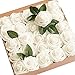 Ling's moment Artificial Flowers Ivory Roses 50pcs Real Looking Fake Roses w/Stem for DIY Wedding Bouquets Centerpieces Arrangements Party Baby Shower Party Home Decorations primary