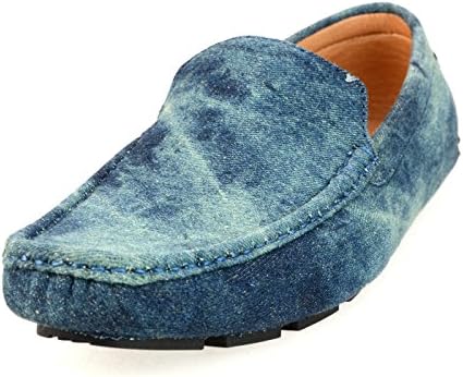 AN by LUCIUS Men's Plain Toe Driving Loafers NAVY L (US Men's 10.5-11 M)