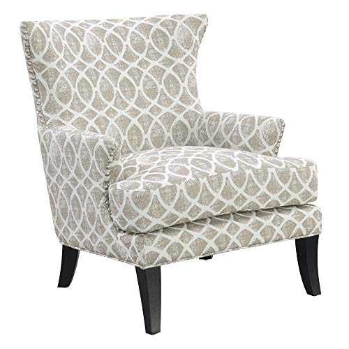 Viv Accent Chair in Tan with Graphic Upholstery And Nailhead Trim, by Artum Hill - Thumbnail 3