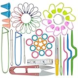 56 in One Basic Sewing Knitting & Crochet Tools Accessories, Marrywindix Sewing Kit Supplies with Measuring Tape, Snipper, Stitch Holders, Saftey Pin.