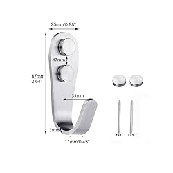 Mokife Coat Hooks Wall Mounted, 6 Pack Single Door