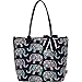 Floral Elephant Print Quilted Large Stripe Ribbon Tote Bag