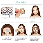 Tatuaje cara temporales Halloween ZERHOK 8pcs -Maquillaje Halloween día de muerto y baile de disfraz para mujer hombre y niños