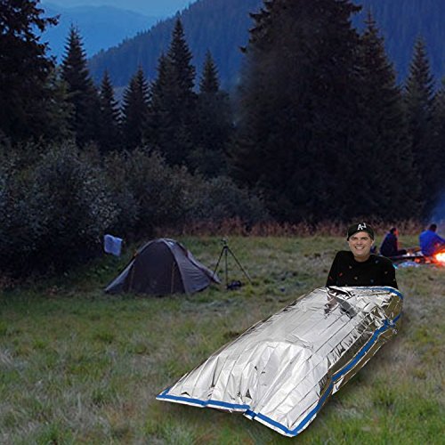 EMDMAK Emergency Mylar Thermal Survival Tent and Sleeping bag Survival Shelter for Camping Hiking Travelling or Adventures (Pack of 2) - Thumbnail 6