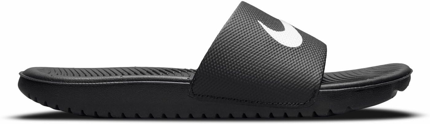 NIKE Kids' Kawa Slide Sandal, Black/White, 3 M US