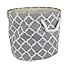 DII Polyester Container with Handles, Lattice Storage Bin, Small Round, Gray