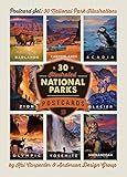 National Parks: Kai Carpenter Illustrated 30-piece Postcard Set