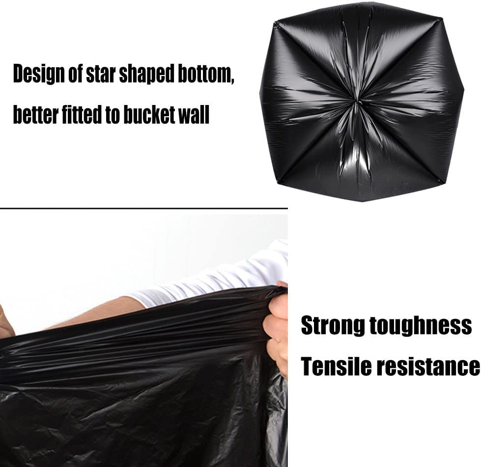 LYLYMYKHH Garbage Bags Small Trash Bags, 50 Count 4 Gallon Plastic Bags Bin Bags 45 * 50cm Wastebasket Bin Liners for Home Bathroom Bedroom Office Black Dustbin Bag, Disposable Bags (Black(Small))