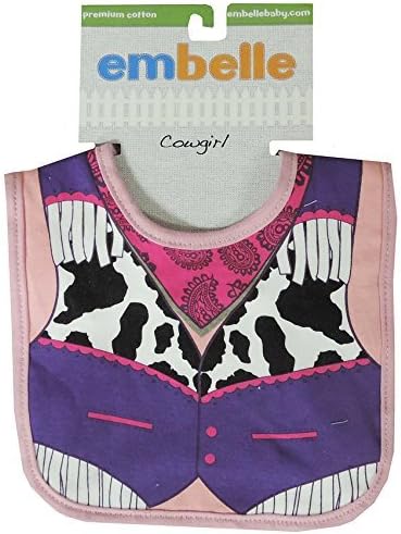 Embelle Baby Infant Girl Cowgirl Cotton Knit Bib Animal Print Pink Purple