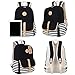Bluboon Canvas Bookbags School Backpack Laptop Schoolbag for Teens Girls High School (Black 3 in 1)