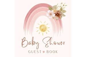Baby Shower Guest Book: Boho Rainbow Design, Keepsake for Parents with Guest Sign-in, Wishes for Baby, Gift Log, Photos, and Memory Pages