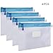Zipper Pouch, Wisdompro 4 Packs Durable Letter Size Waterproof Mesh File Bag, Document Organizer - Blue