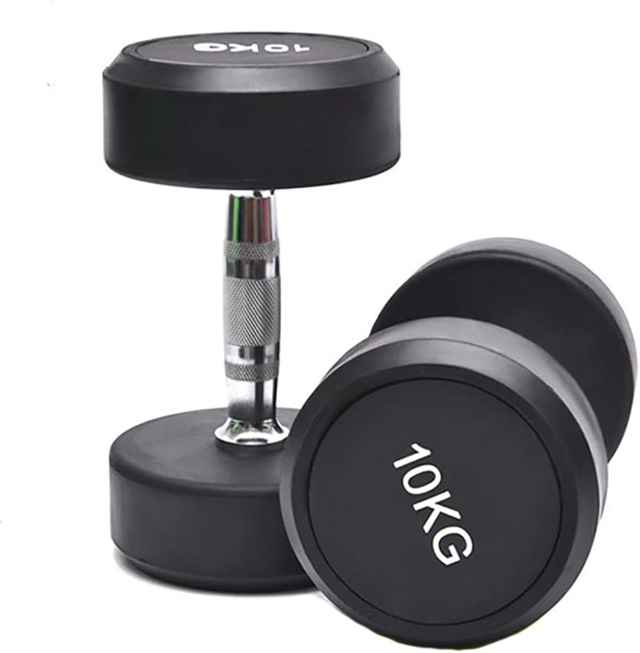 IHAYNER Barbell Set Hex Rubber Dumbbell with Metal Handles Heavy Dumbbells, Choose Weight(6lbs,8lbs, 10lbs, 12lbs, 20lbs)