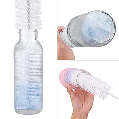 HIWILL Water Bottle Cleaning Brush Set - Bottle Cleaner for Washing Beer Wine Decanter Narrow Neck Bottles, Sports Water Bottles, Tea Kettle & Spout Cleaner Brushes