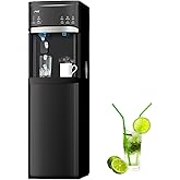 IKT 4 in 1 Self-Cleaning Hot and Cold Water Dispenser Cooler with Ice Maker for 5 Gallon Bottle Bottom Loading 22lbs Daily Ca