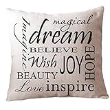 SMTSMT Pillow Cover Cushion Case Toss Pillowcase Hidden Zipper Closure (18