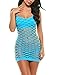 Avidlove Women's Fishnet Lingerie Mesh Hole Strap Chemise Badydoll Mini Dress Blue