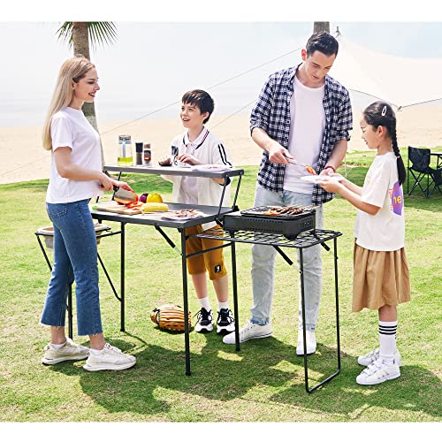 Maarch Folding Grill Tables for Outside Camping, Lightweight Kitchen