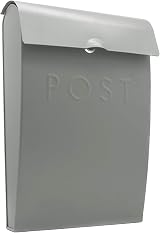 Maison & White Wall Mounted Post Box Glossy Finish Gray 37cm x 9cm x 25.5cm