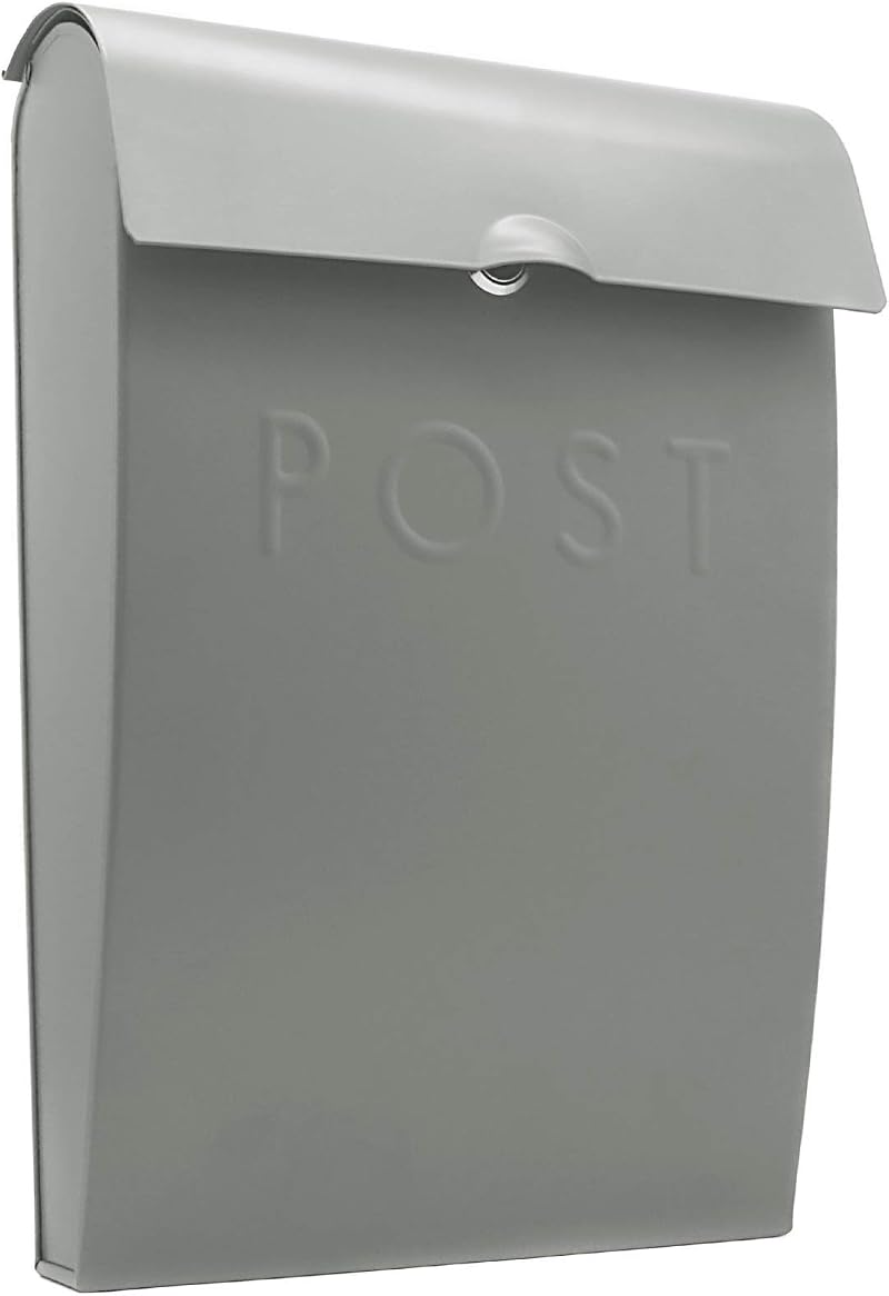 Maison & White Wall Mounted Post Box Glossy Finish Gray 37cm x 9cm x 25.5cm