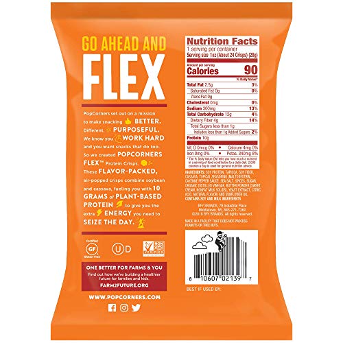 Popcorners Flex Buffalo Protein Crisps PlantBased Protein, Gluten