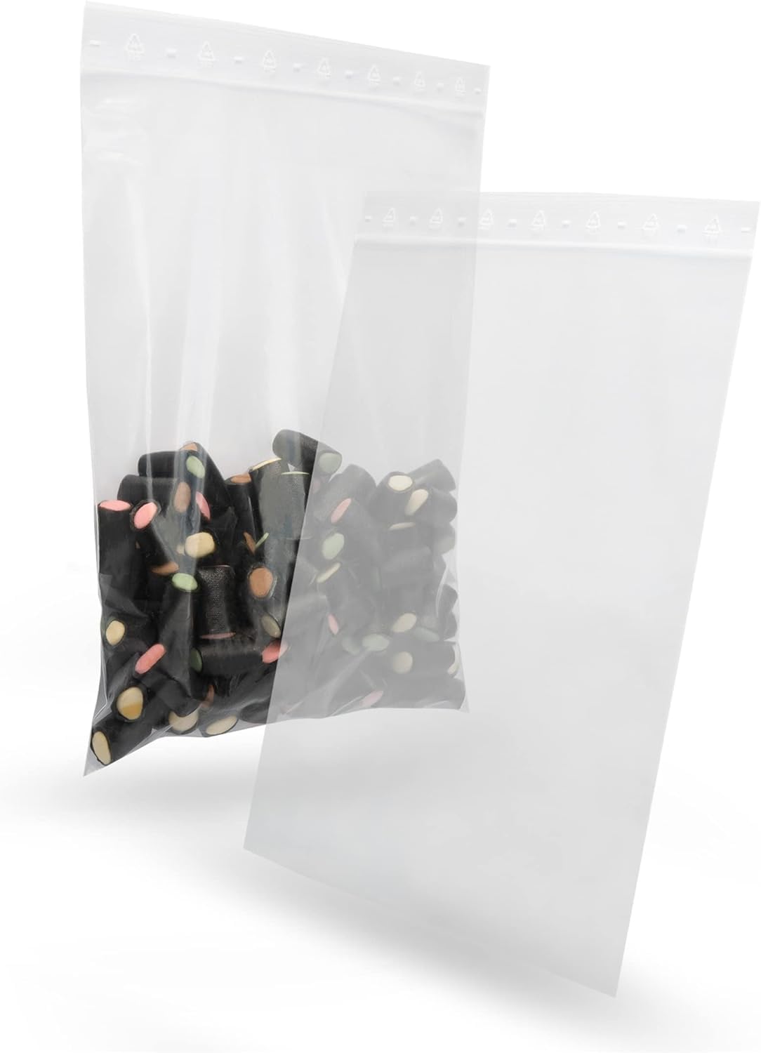 Elke Plastic 100 Plastic Bags 18 x 25 cm Resealable Transparent | Sealing Bags 50µm | Biscuit Bags | Jewellery Packaging | Food Bags | Ziplock Bags | Seed Storage